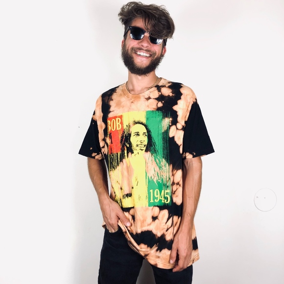 Zion Rootswear Other - Bob Marley Bleached Tie Dye Graphic Tee